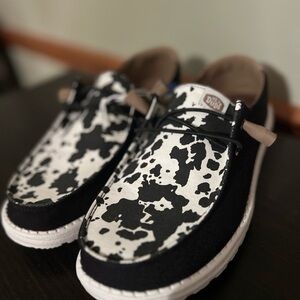 Black and White Cow Print Shoes